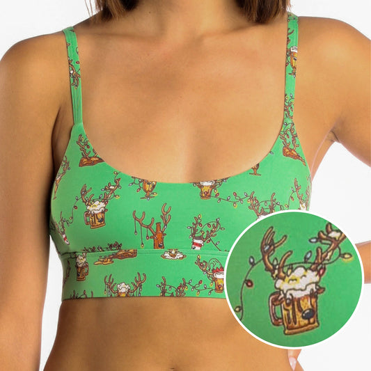 The Blitzened | Reindeer Beer Boob Hammock™ Scoop Bralette - Shinesty - Flyclothing LLC