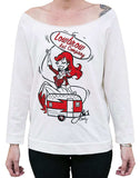 Black Market Art Company Cowgirl Up Women's Unfinished Scoop Neck Sweatshirt - Black Market Art Company - Flyclothing LLC