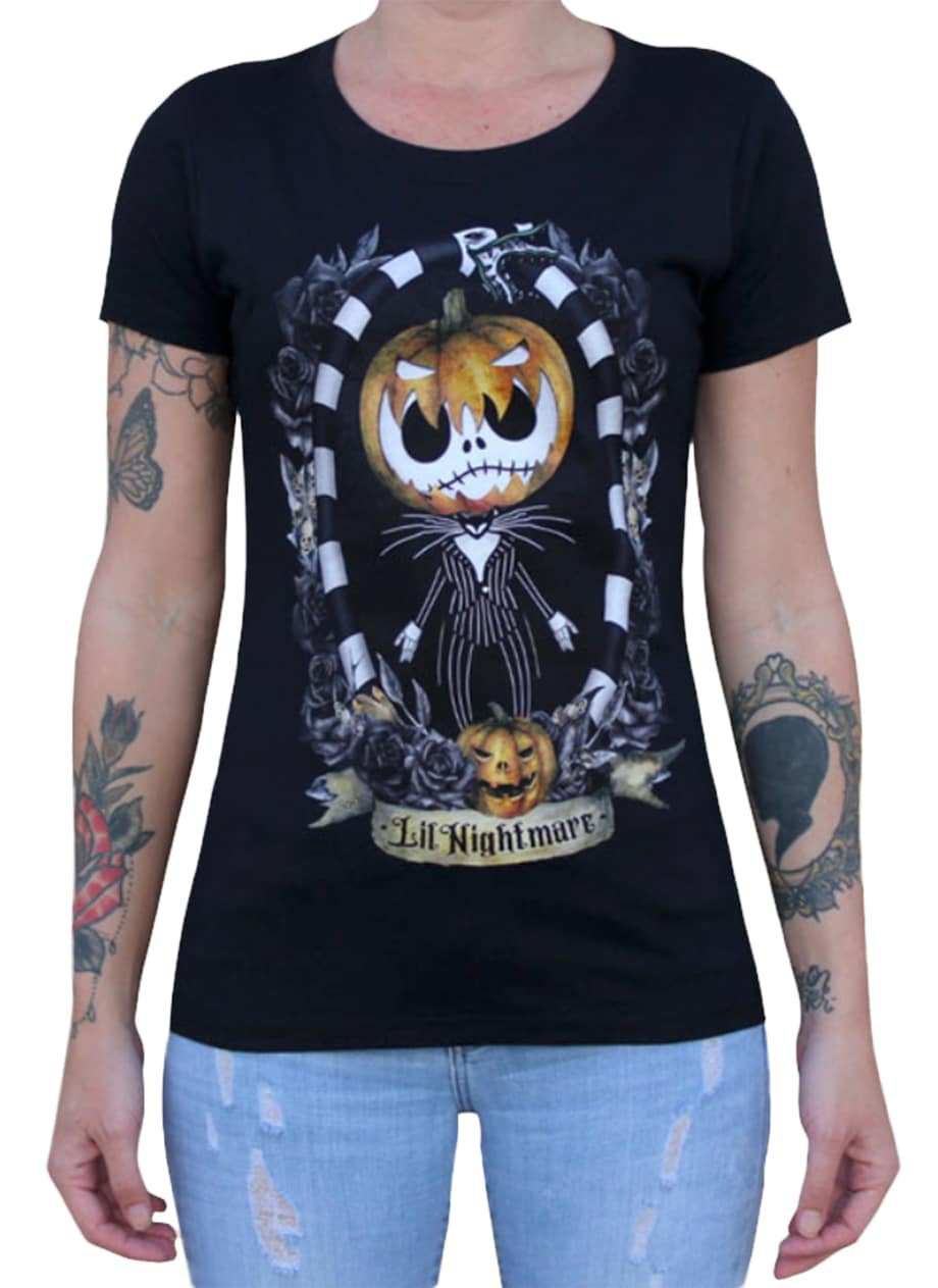 Black Market Art Company Lil Nightmare Womens Loose Neck T-Shirt - Black Market Art Company - Flyclothing LLC