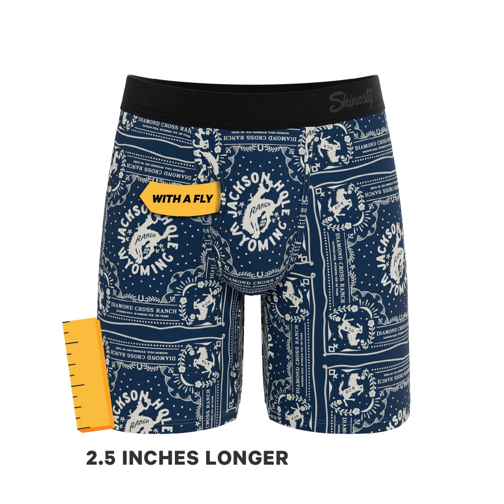 The Wrangle 'Em | Blue Bandana Shinesty x Diamond Cross Ranch Long Leg Ball Hammock® Pouch Underwear With Fly - Shinesty - Flyclothing LLC