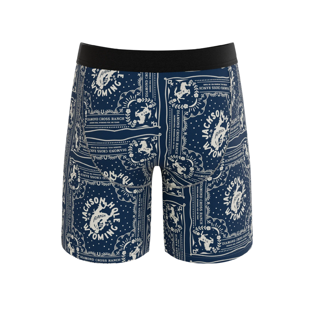 The Wrangle 'Em | Blue Bandana Shinesty x Diamond Cross Ranch Long Leg Ball Hammock® Pouch Underwear With Fly - Shinesty - Flyclothing LLC