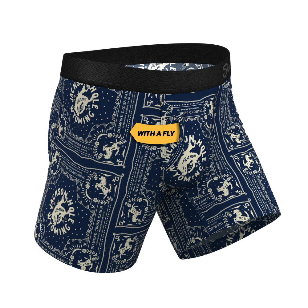 The Wrangle 'Em | Blue Bandana Shinesty x Diamond Cross Ranch Ball Hammock® Pouch Underwear With Fly - Shinesty - Flyclothing LLC