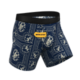 The Wrangle 'Em | Blue Bandana Shinesty x Diamond Cross Ranch Ball Hammock® Pouch Underwear With Fly - Shinesty - Flyclothing LLC