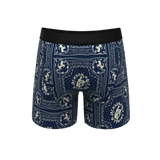 The Wrangle 'Em | Blue Bandana Shinesty x Diamond Cross Ranch Ball Hammock® Pouch Underwear With Fly - Shinesty - Flyclothing LLC