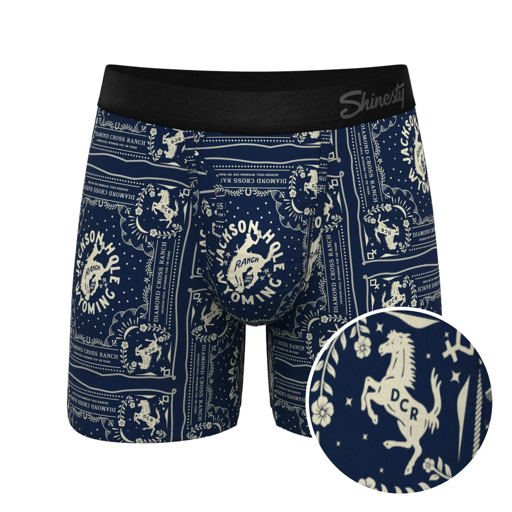 The Wrangle 'Em | Blue Bandana Shinesty x Diamond Cross Ranch Ball Hammock® Pouch Underwear With Fly - Shinesty - Flyclothing LLC