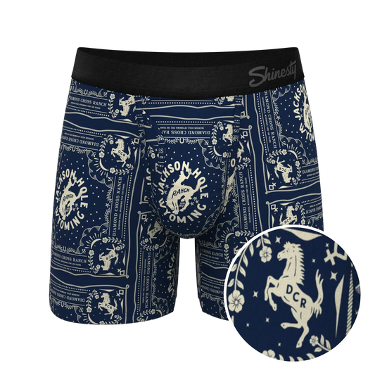 The Wrangle 'Em | Blue Bandana Shinesty x Diamond Cross Ranch Ball Hammock® Pouch Underwear With Fly - Shinesty - Flyclothing LLC