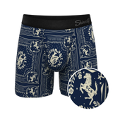 The Wrangle 'Em | Blue Bandana Shinesty x Diamond Cross Ranch Ball Hammock® Pouch Underwear With Fly - Shinesty - Flyclothing LLC