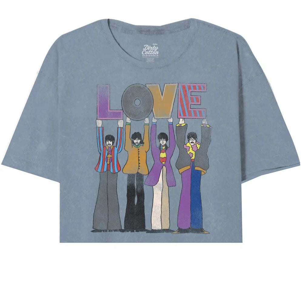 Yellow Submarine By The Beatles Loved Spelled Out Oversize Crop Top - The Beatles - Flyclothing LLC
