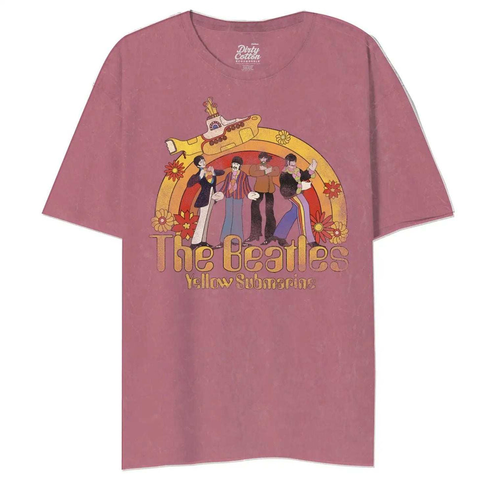 Yellow Submarine By The Beatles Half Floral Rainbow Unisex T-Shirt - The Beatles - Flyclothing LLC