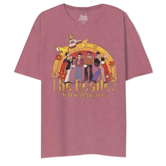 Yellow Submarine By The Beatles Half Floral Rainbow Unisex T-Shirt - The Beatles - Flyclothing LLC