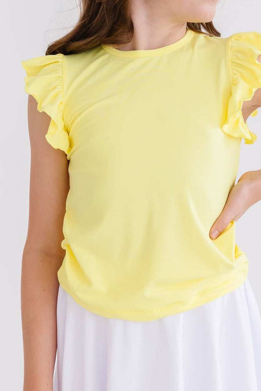 Yellow S/S Ruffle Tee - Mila & Rose ® - Flyclothing LLC