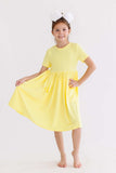 Yellow S/S Pocket Twirl Dress - Mila & Rose ® - Flyclothing LLC