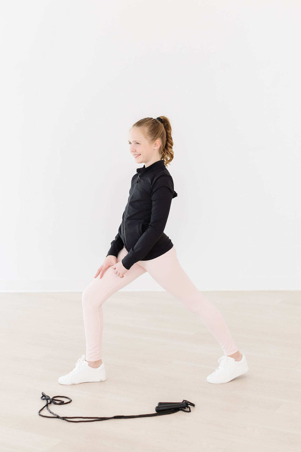 Balanced Black Full-Zip Ruffle Active Jacket - Mila & Rose ® - Flyclothing LLC