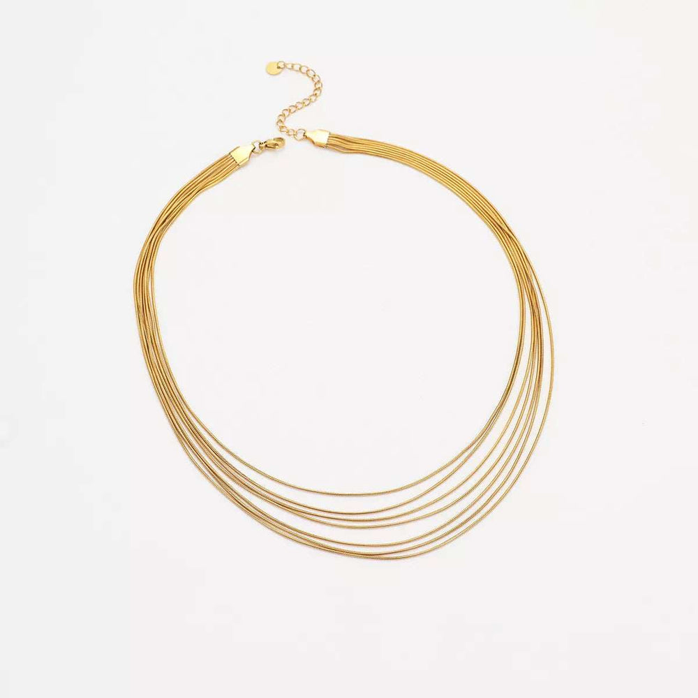 Stainless Steel Multi-Layered Necklace - Trendsi - Flyclothing LLC