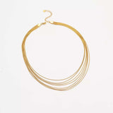 Stainless Steel Multi-Layered Necklace - Trendsi - Flyclothing LLC