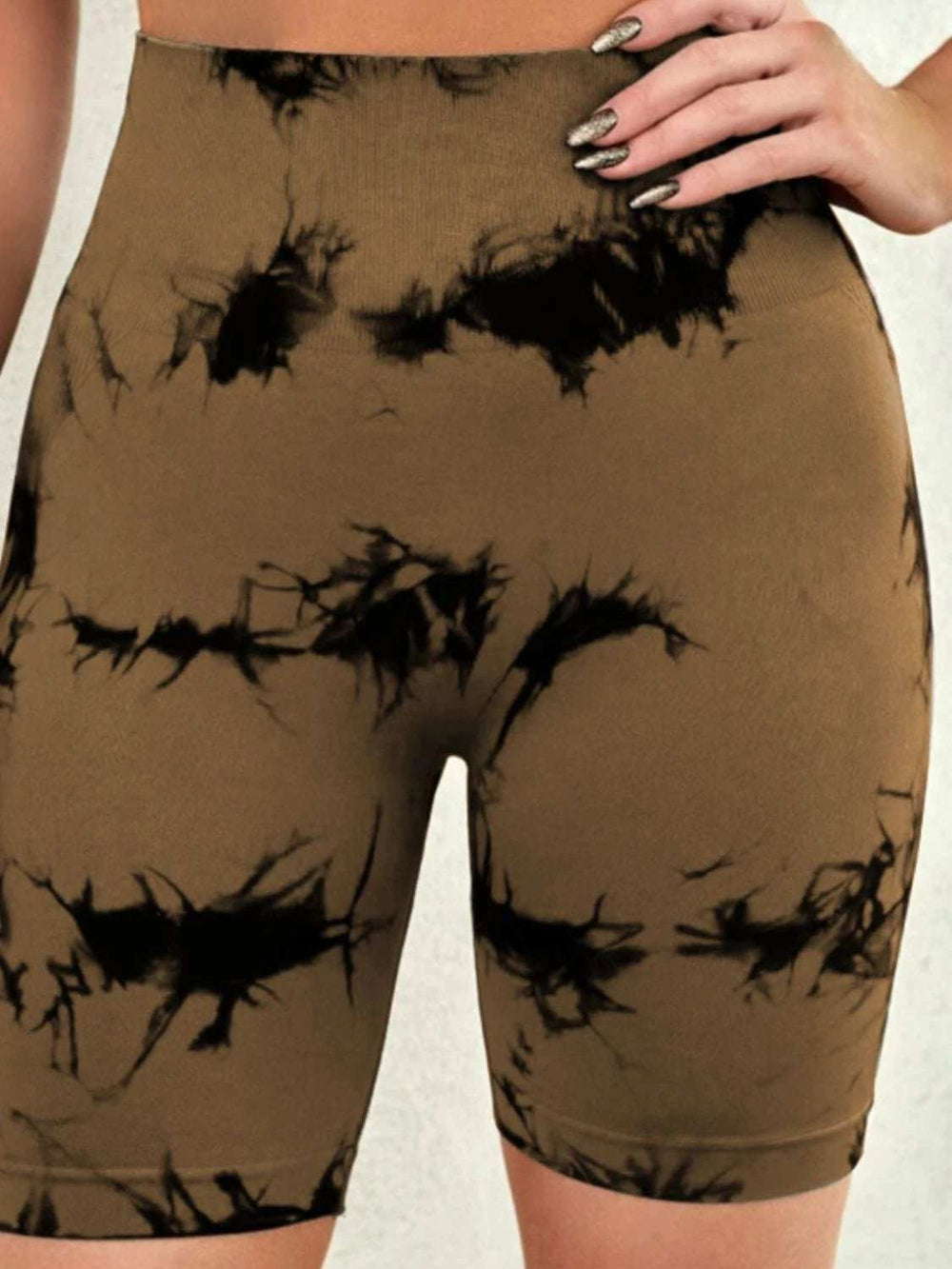 Tie-Dye High Waist Active Shorts - Trendsi - Flyclothing LLC