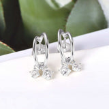 925 Sterling Silver Moissanite C-Hoop Earrings - Trendsi - Flyclothing LLC