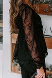 Lace Detail Plunge Long Sleeve Blouse - Trendsi - Flyclothing LLC