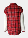 Fuzzy Button Up Long Sleeve Jacket - Trendsi - Flyclothing LLC