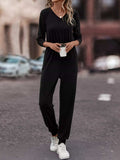 Casual Long Sleeve Drawstring Waist Jumpsuit - Trendsi - Flyclothing LLC