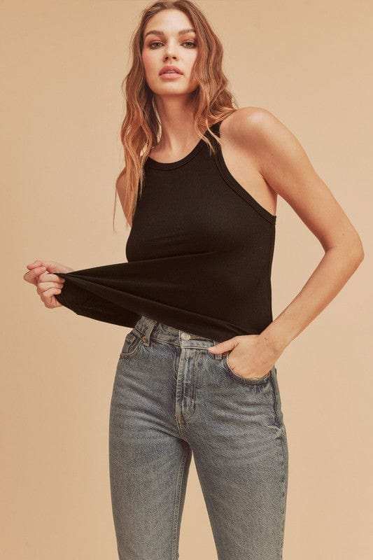 Aemi + Co Lightweight Ribbed Tank - Trendsi - Flyclothing LLC