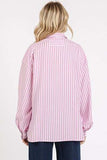 Mittoshop Button Down Striped Long Sleeve Shirt - Trendsi - Flyclothing LLC