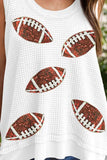 Sequin Football Round Neck Tank - Trendsi - Flyclothing LLC