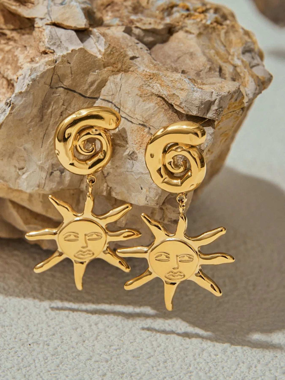18K Gold-Plated Sun Drop Earrings - Trendsi - Flyclothing LLC