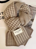 Houndstooth Pattern Warm Winter Scarf - Trendsi - Flyclothing LLC