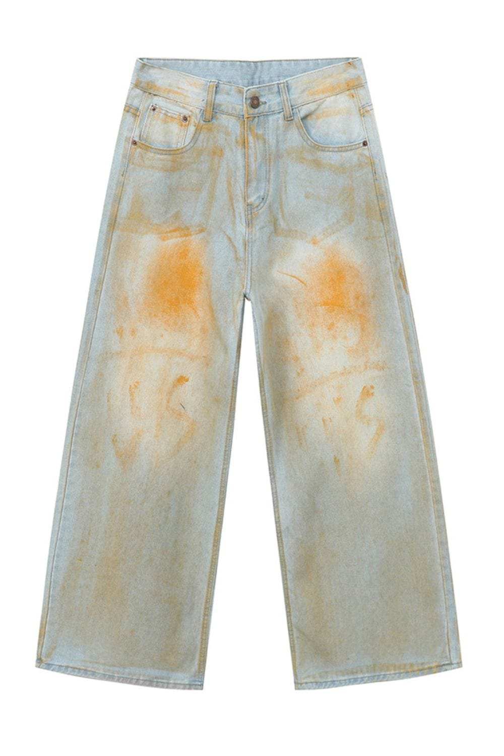 Waste Soil Wide Leg Jeans - Trendsi - Flyclothing LLC