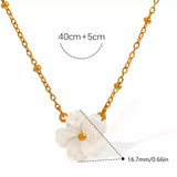 18K Gold-Plated Stainless Steel Flower Pendant Necklace - Trendsi - Flyclothing LLC