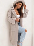 Pocketed Collared Neck Dropped Shoulder Cardigan - Trendsi - Flyclothing LLC
