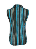Button Detail Striped Sleeveless Shirt - Trendsi - Flyclothing LLC
