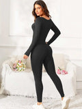 Scoop Neck Long Sleeve Active Jumpsuit - Trendsi - Flyclothing LLC