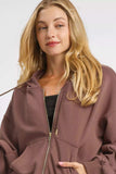 Umgee Zip-Up Fleece Hooded Jacket - Trendsi - Flyclothing LLC
