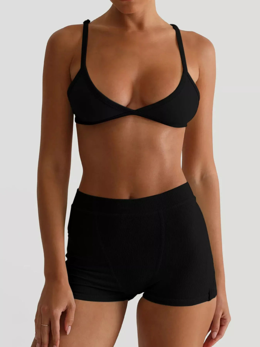 Seamless Bra and High Waist Shorts Active Set - Trendsi - Flyclothing LLC