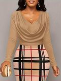 Plus Size Plaid Long Sleeve Mini Dress - Trendsi - Flyclothing LLC