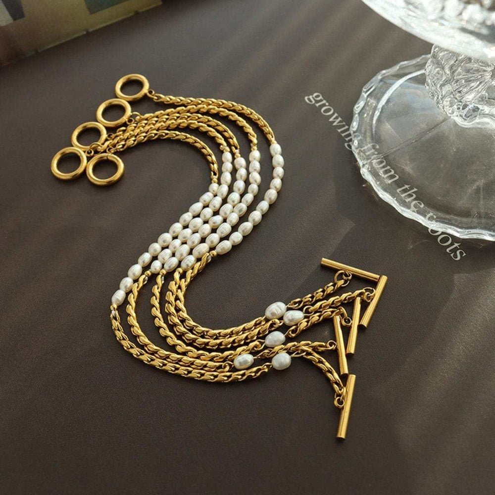 Freshwater Pearl Titanium Steel Bracelet - Trendsi - Flyclothing LLC