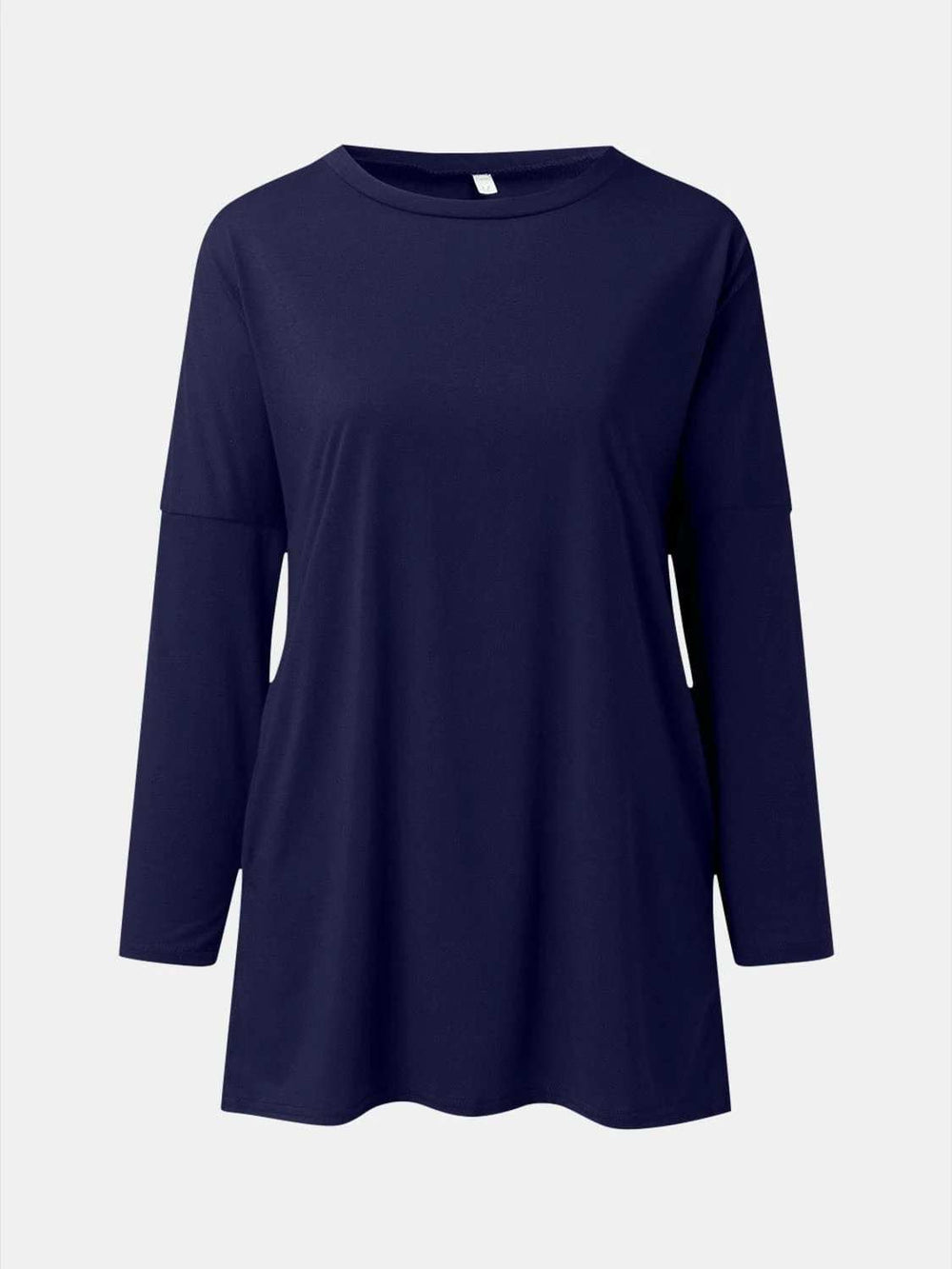 Full Size Round Neck Long Sleeve T-Shirt - Trendsi - Flyclothing LLC