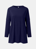 Full Size Round Neck Long Sleeve T-Shirt - Trendsi - Flyclothing LLC