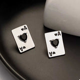 Poker Card Ace of Hearts Stud Earrings - Trendsi - Flyclothing LLC