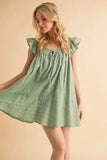 Aemi+Co Ruffled Cap Sleeve Cotton Tunic Mini Dress - Trendsi - Flyclothing LLC
