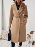 One Button Wool Blend Overcoat - Trendsi - Flyclothing LLC
