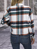 Plaid Button-Up Jacket - Trendsi - Flyclothing LLC
