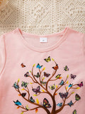 Children's Butterfly Tree Graphic Casual T-Shirt - Trendsi - Flyclothing LLC