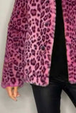 Full Size Leopard Furry Collared Neck Long Sleeve Coat - Trendsi - Flyclothing LLC