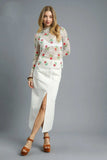 Umgee Floral Mock Neck Long Sleeve Sheer Top - Trendsi - Flyclothing LLC