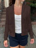 Drawstring Zip Up Long Sleeve Cardigan - Trendsi - Flyclothing LLC