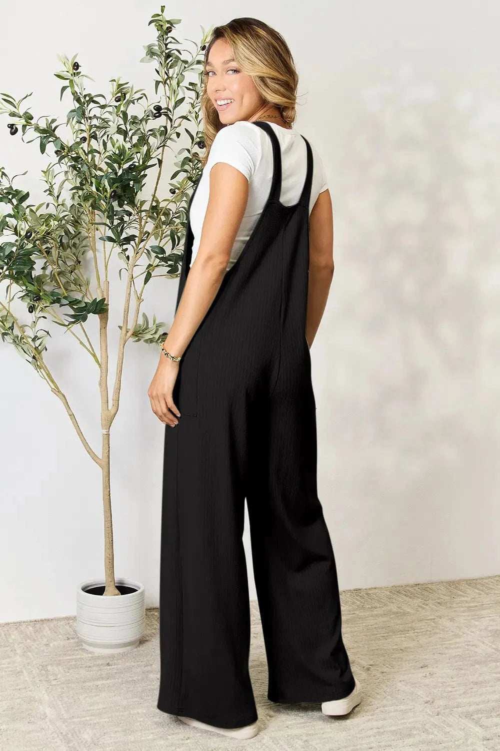 Double Take Full Size Wide Strap Overall with Pockets - Trendsi - Flyclothing LLC