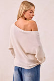 BiBi Waffle Knit Off Shoulder Top - Trendsi - Flyclothing LLC